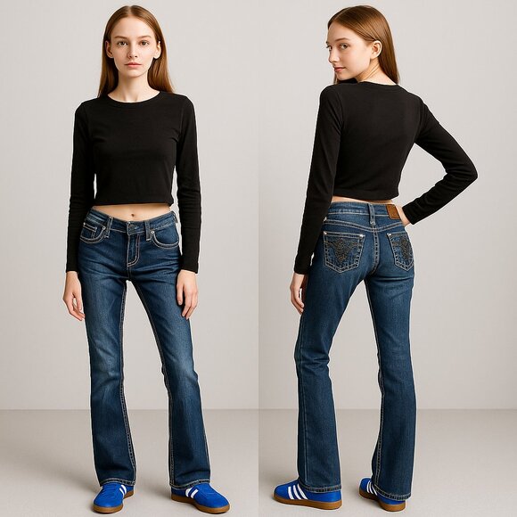 VIGOSS ✨ WOMEN’S Low Rise Dublin Slim Boot Jeans - Size 1/2 👖🔥🌟 - Picture 1 of 16